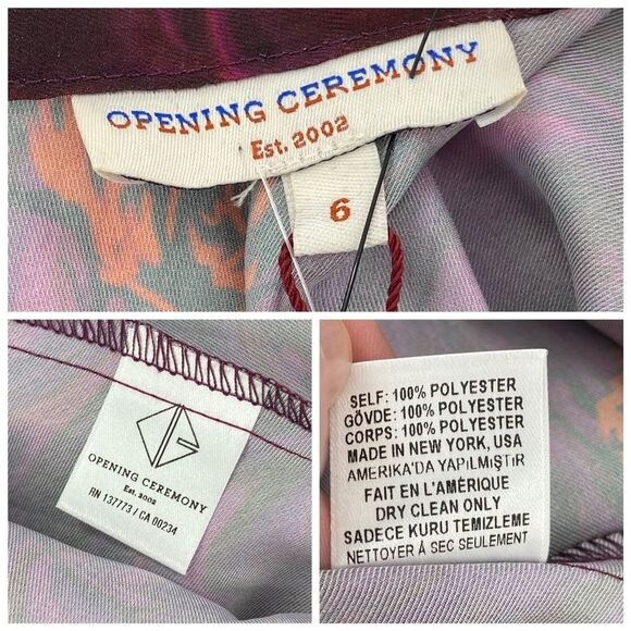 NEW Opening Ceremony Lizzy Rose Print Satin Skater Flowy Mini Skirt Size 6 - Picture 13 of 16